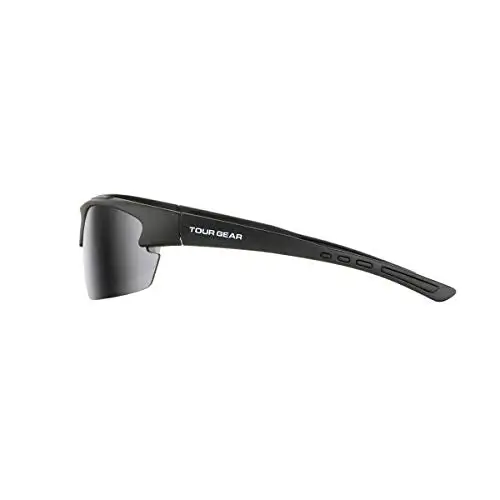 Hireko Tour Gear Men's Semi-Rimless Sunglasses - Matte Black - Image 3
