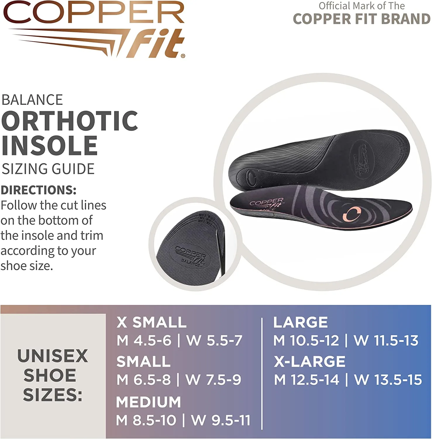 Proactive Copper Fit Balance Orthotic Insoles - Image 3