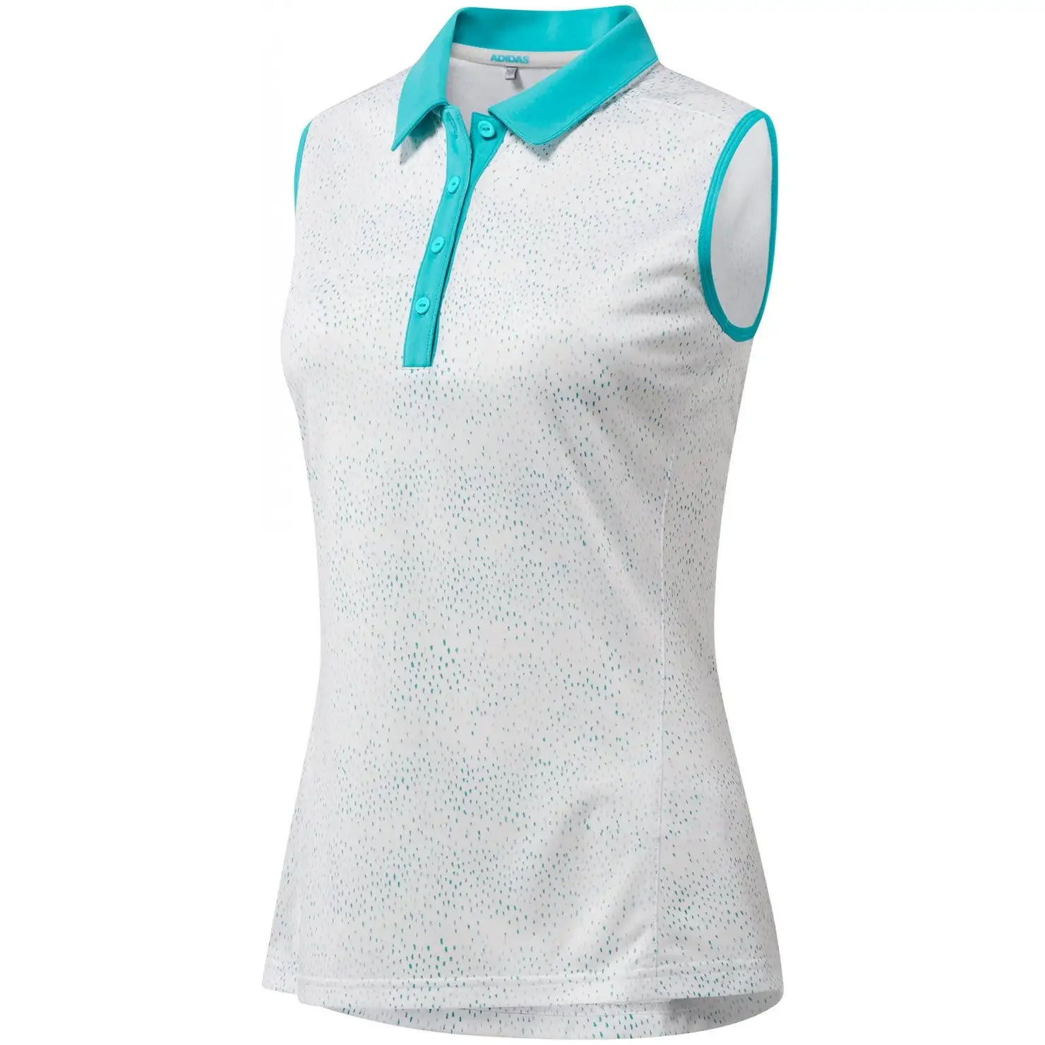 Caddiesshack Golf Store Adidas Womens Dot Print Sleeveless Golf Polo Shirt