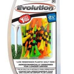 J And M Pride Sports Plastic Evolution Striped Golf Tees 30 Pack