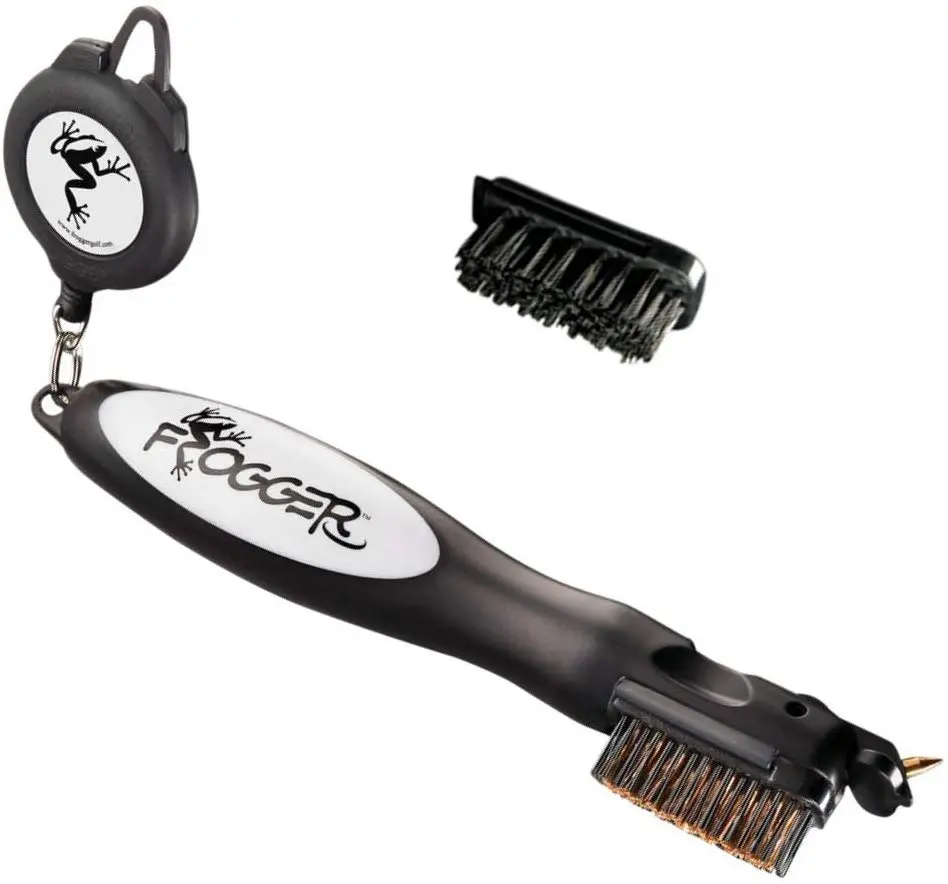 CaddiesShack Frogger Golf BrushPro Retractable Golf Club Brush With Groove Cleaner - Image 5