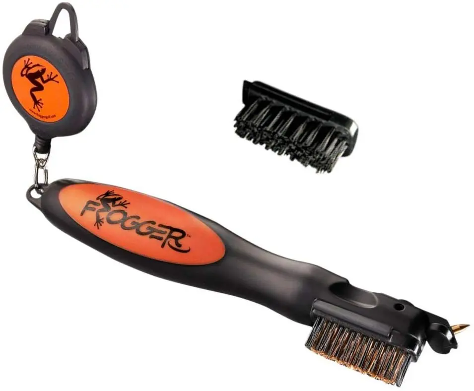 CaddiesShack Frogger Golf BrushPro Retractable Golf Club Brush With Groove Cleaner - Image 6