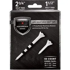 Golf Works Maxfli Performance Series Low Resistance White Golf Tees - 50 Pack