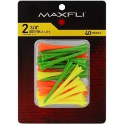 Golf Works Maxfli Pronged High-Visibility Golf Tees - 40 Pack